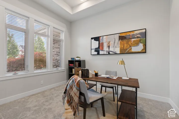 Tray ceiling with recessed lighting
