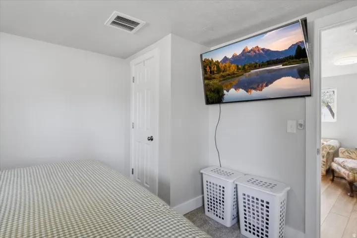 Bedroom freshly painted with brand new carpet
