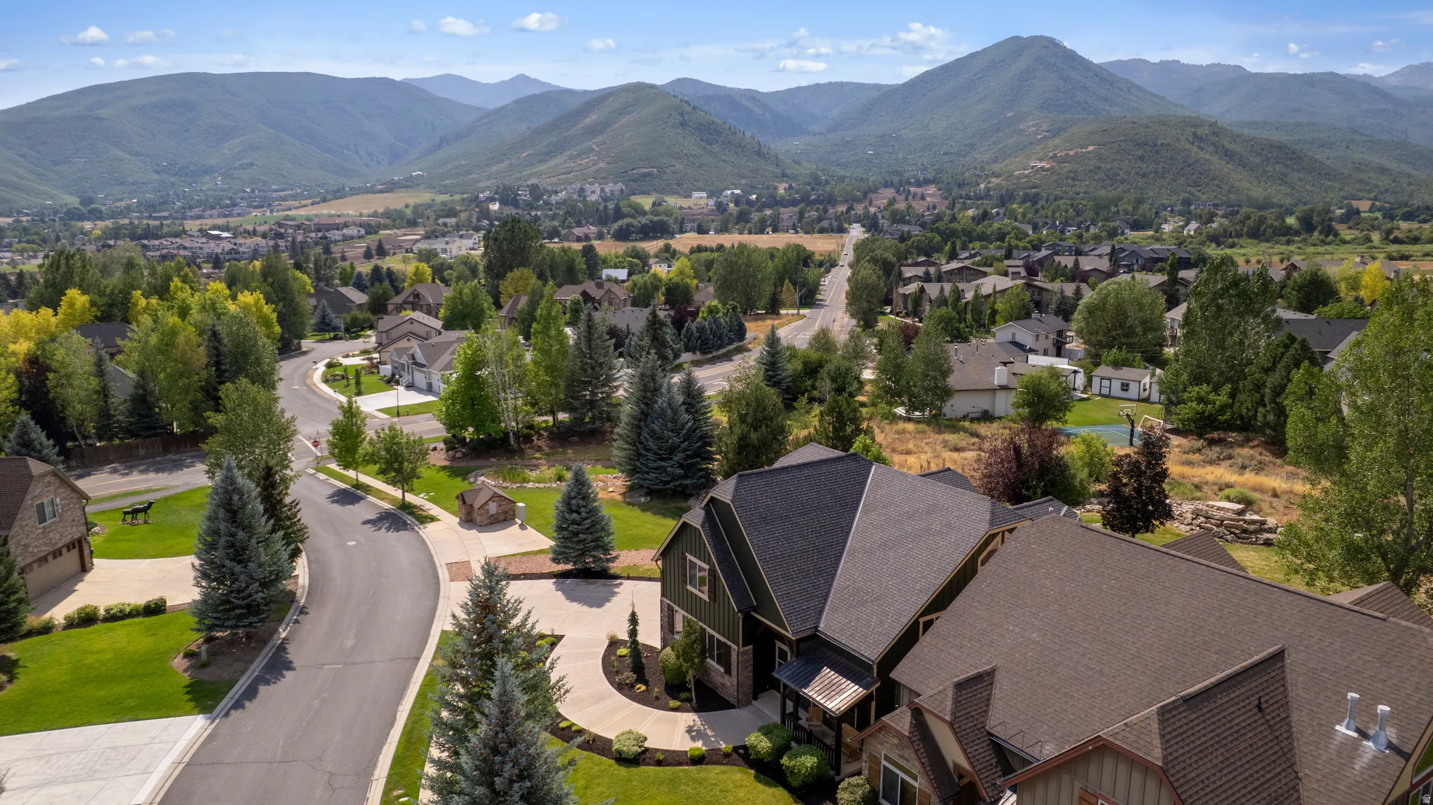 Mountainous landscape surrounding a residential community
