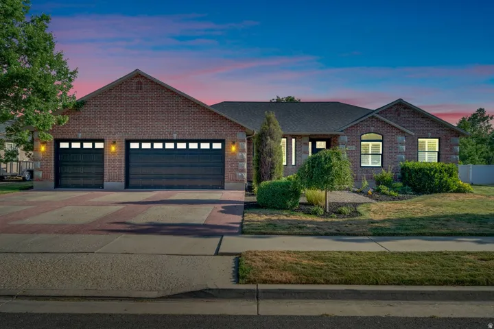 Brick exterior with a dark-tone roof