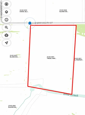 Property Boundary Map. Illustrating the defined perimeter of the property and its relationship to surrounding parcels and geographical features