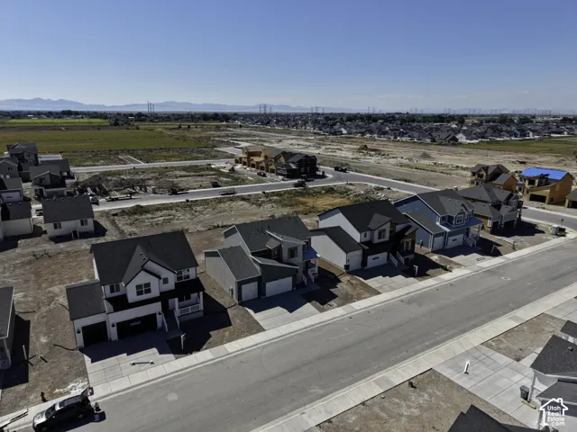 Newly constructed residential neighborhood with paved streets and sidewalks