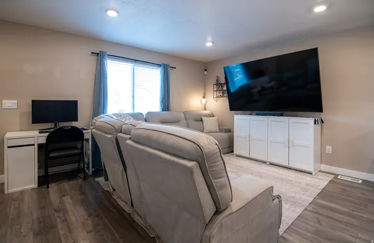 Wood-finish flooring throughout