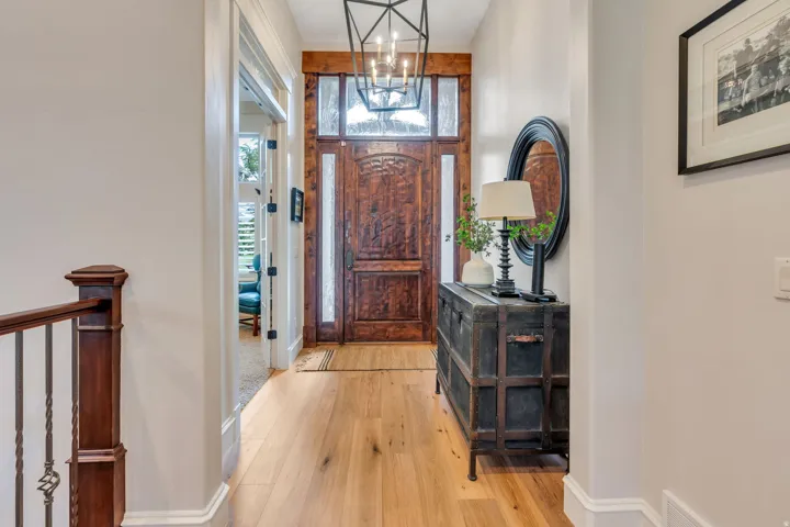 Entry showing front door from inside the home.