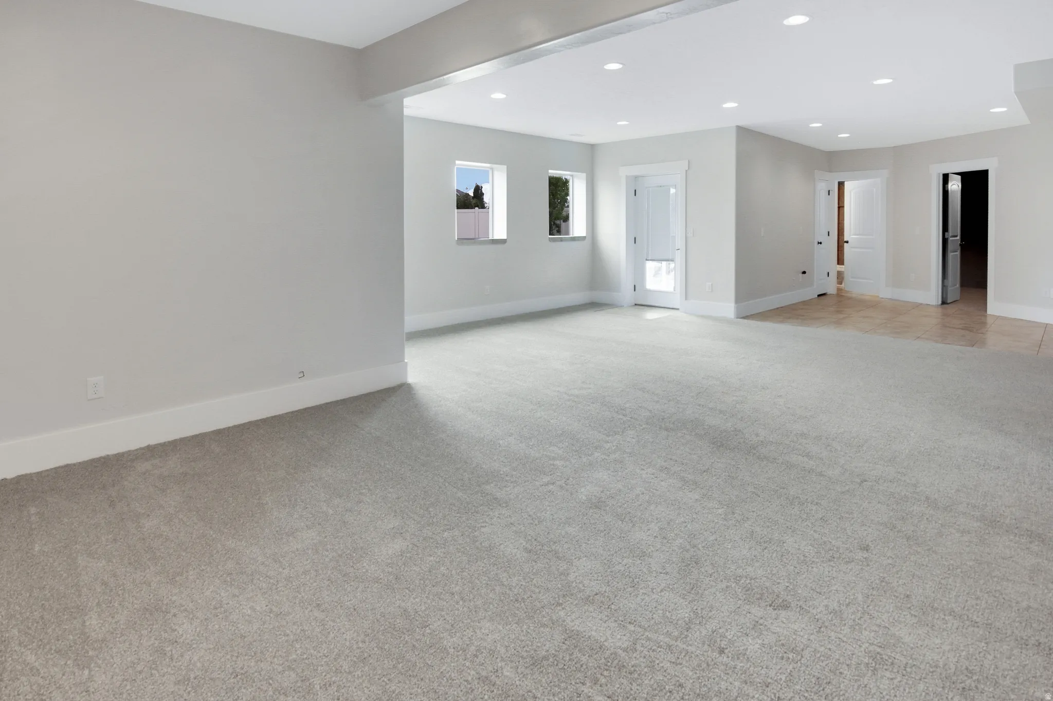 Lower Level Family Room w/ kitchen plumbing stubbed
