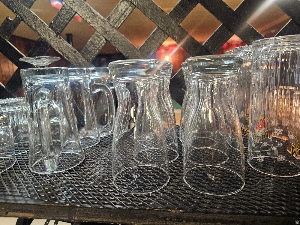 Glassware included.
