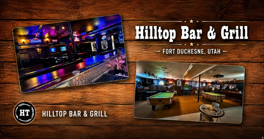 Marketing Collateral. Displaying the name, location, and interior views of a commercial property
