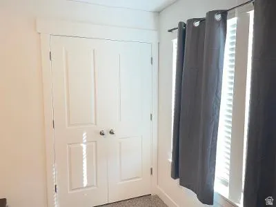 White panel doors with brushed nickel hardware