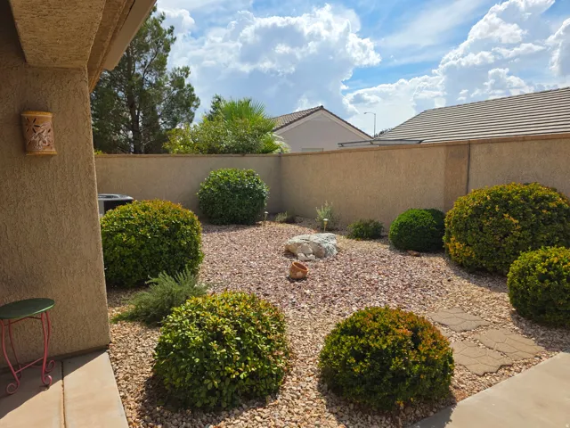 Xeriscaped back yard