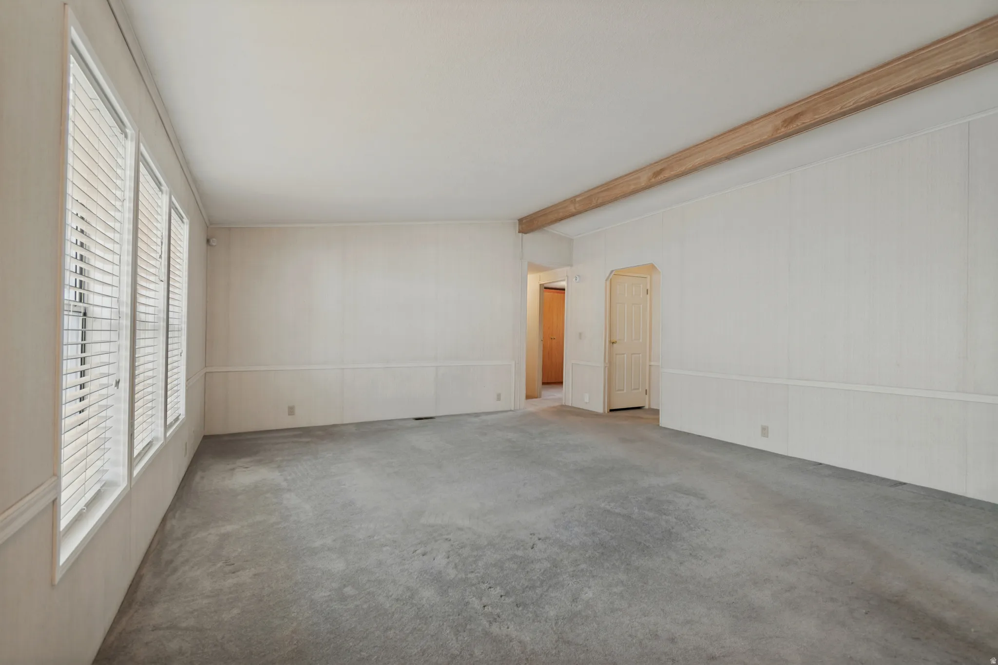Extra large living room space.