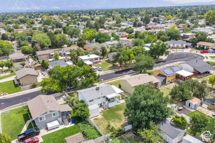 Residential neighborhood with mature trees