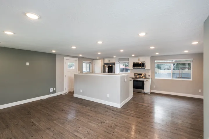Entryway Into Open Concept Living/DIning/Kitchen