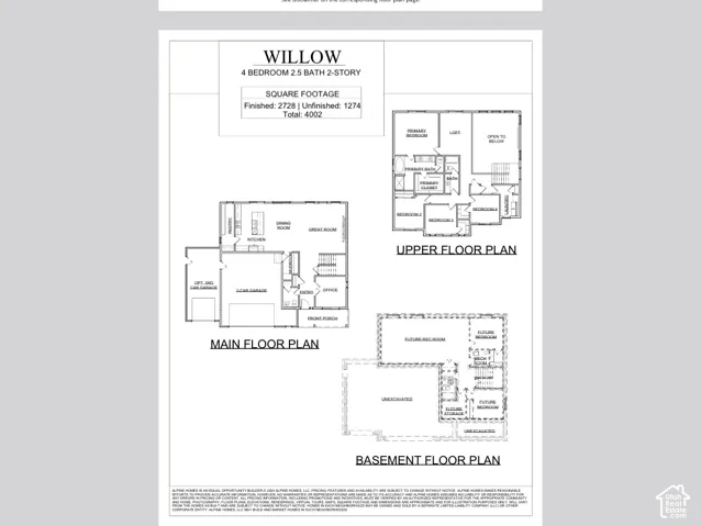 Architectural Plans. Displaying exterior elevations and floor plans for the property