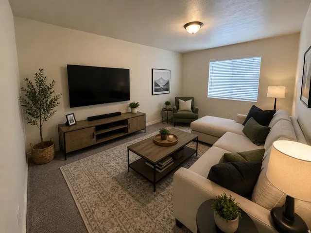 Staged second floor flex area.