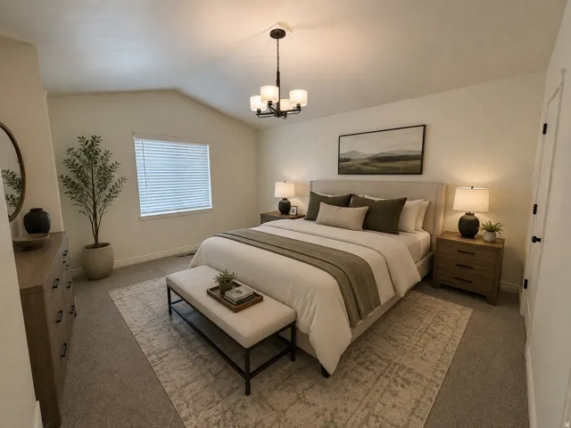 Staged Primary bedroom.