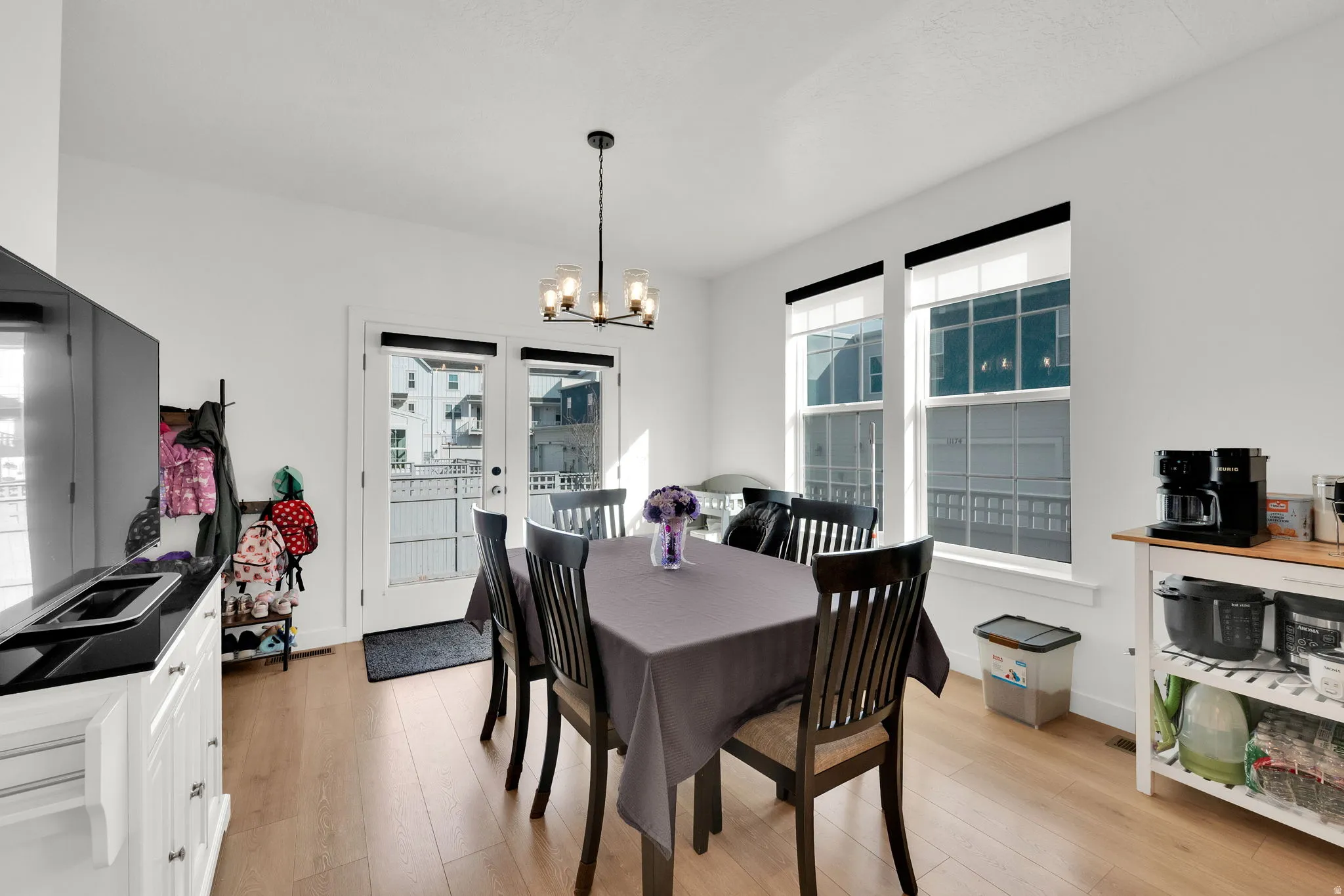 Wood-finish flooring throughout