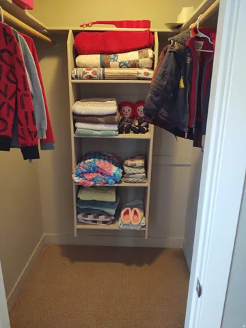 Built-in shelving unit with multiple shelves