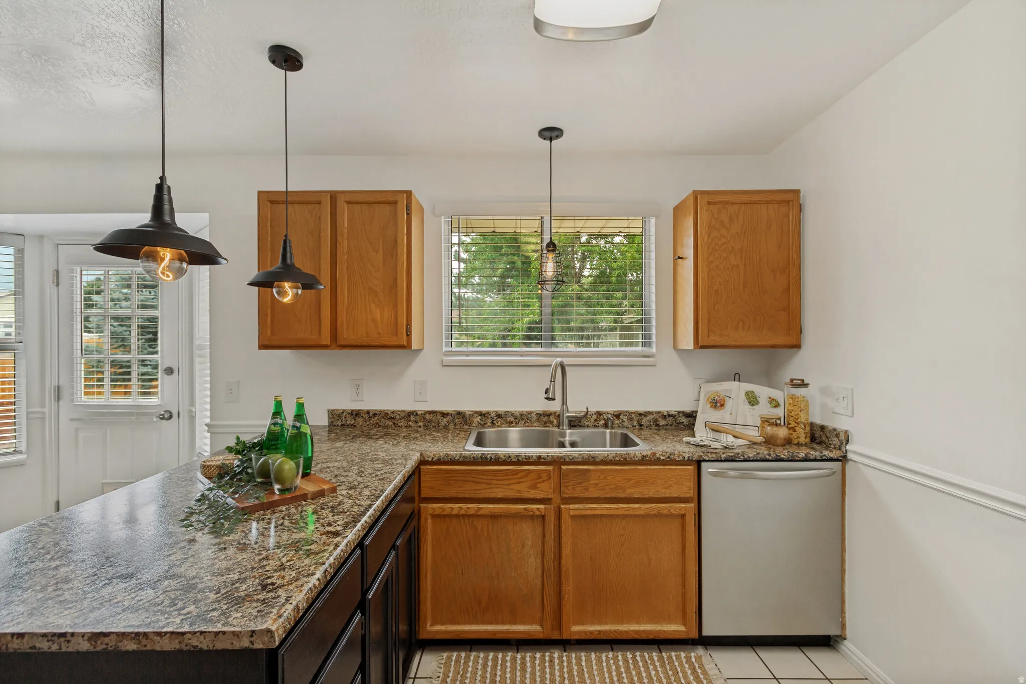 Kitchen with stainless steel appliances