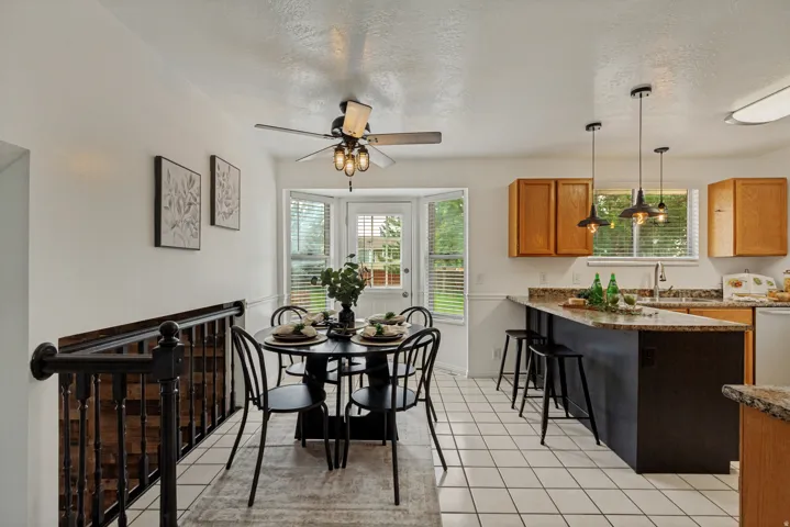 Dining and Kitchen area with easy access to backyard