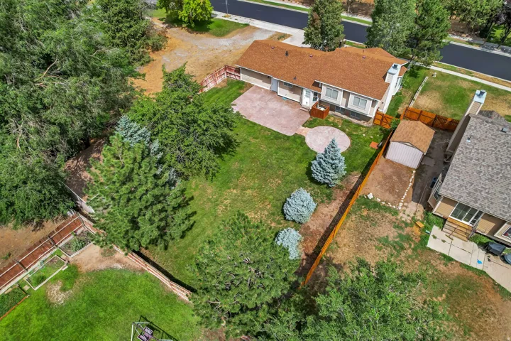 Aerial of backyard