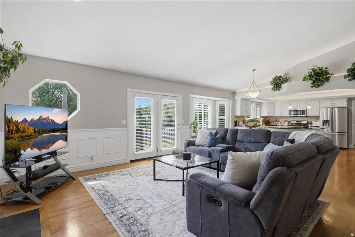 Gas fireplace anchors the inviting great room and adds warmth to the main-level living space.
