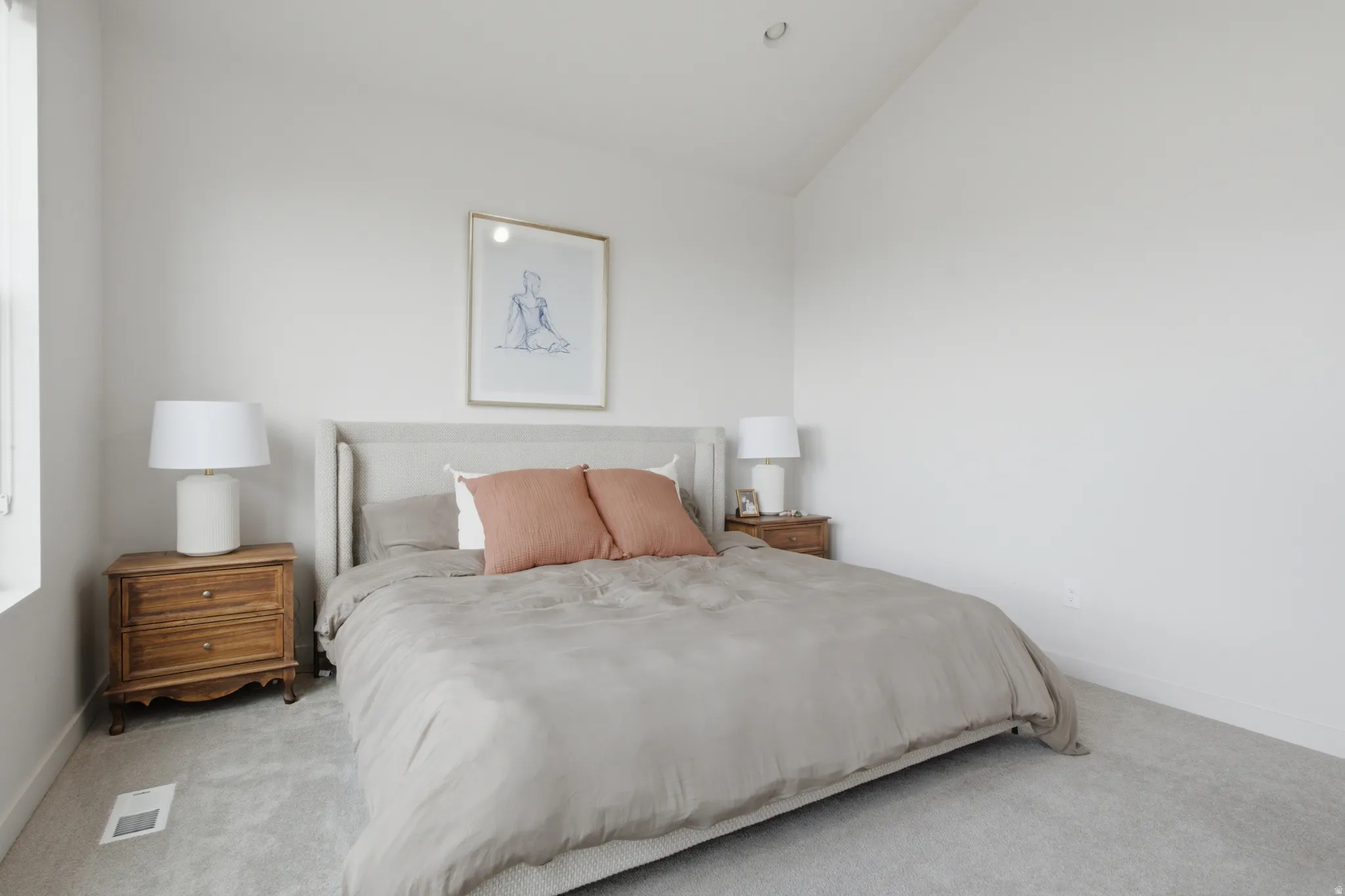 Master bedroom with vaulted ceilings