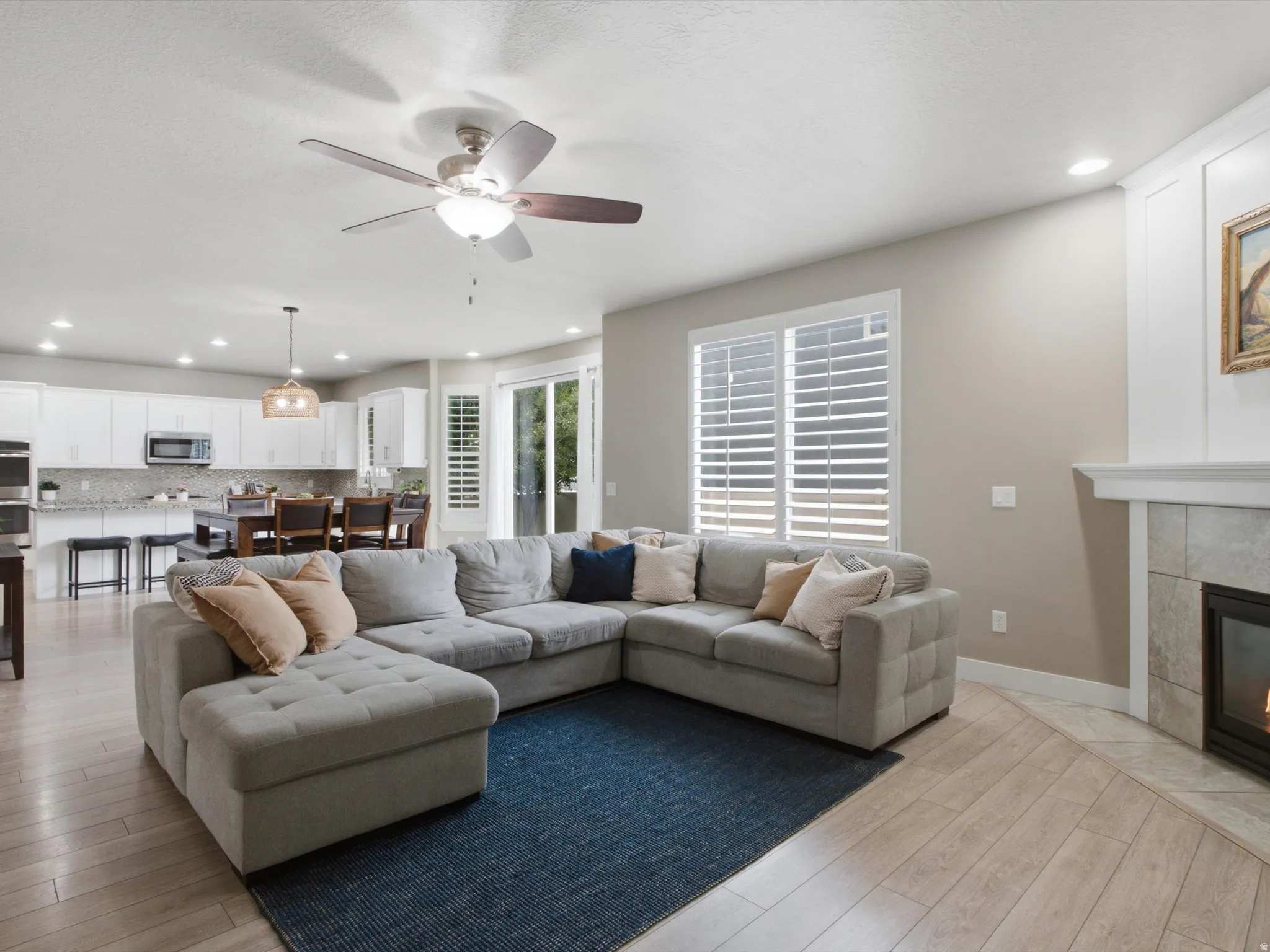 Open layout with big windows bringing in natural light