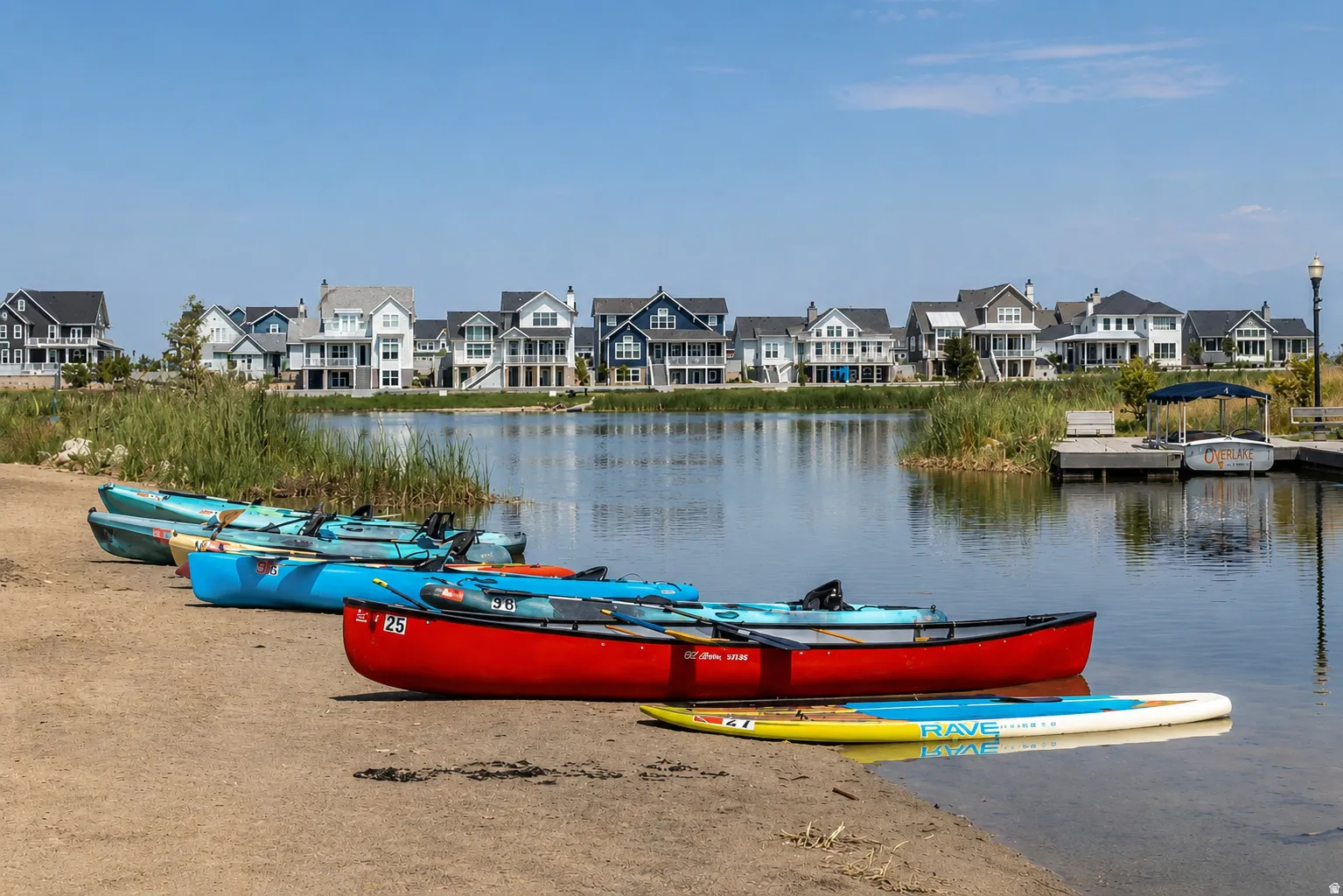 Enjoy kayaking, paddleboarding, etc., on Oquirrh Lake