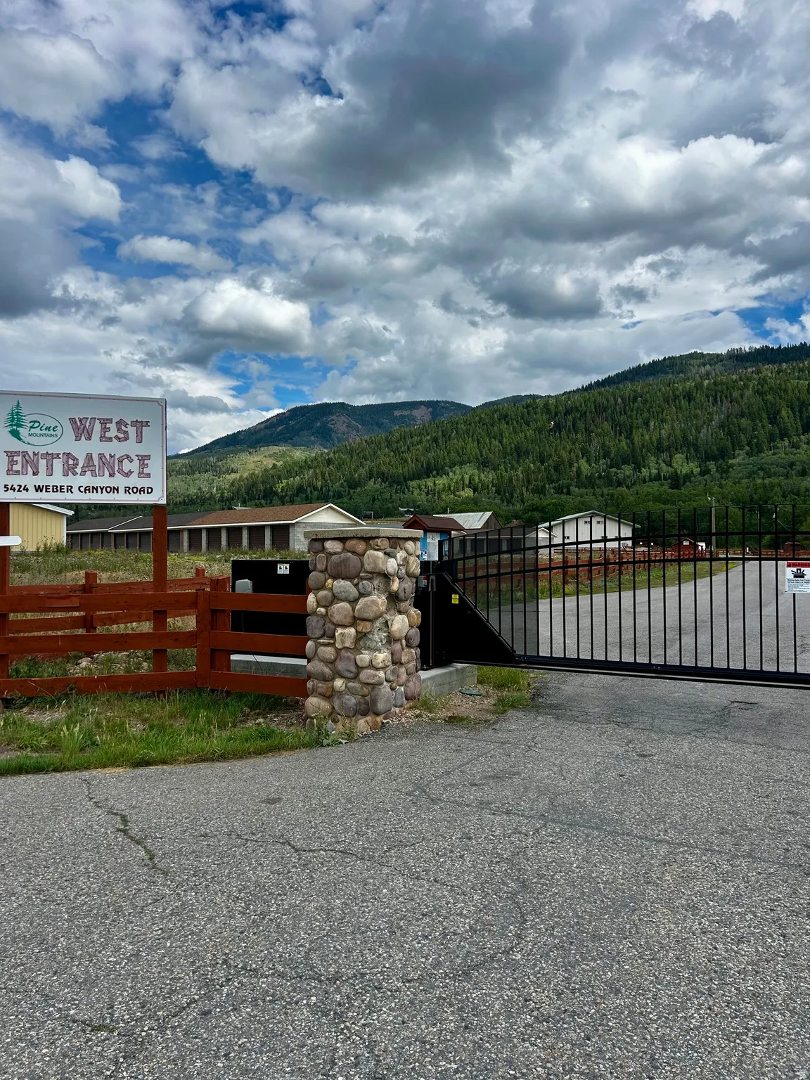 West entrance to the community. Gated for privacy.