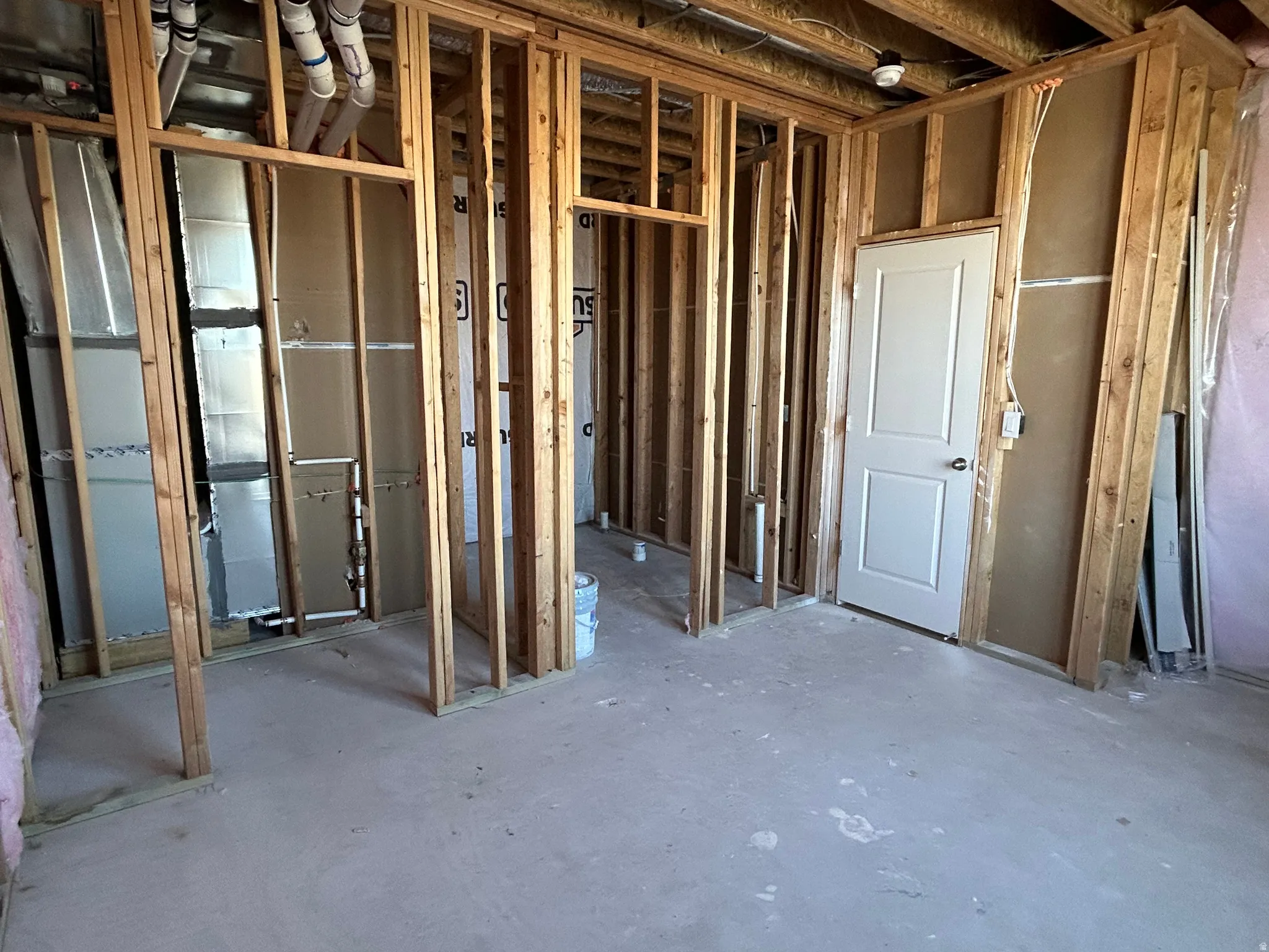Unfinished future 4th bedroom or office roughed in for full bathroom