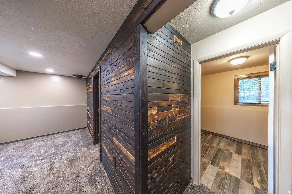 Accent wall featuring horizontal wood paneling