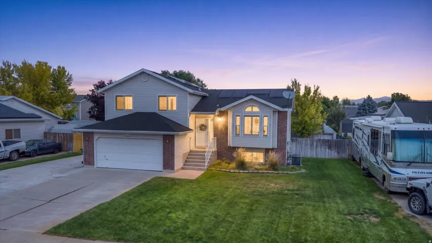 Multi-level residence.  2-car garage.  Solar panels.  RV Parking.