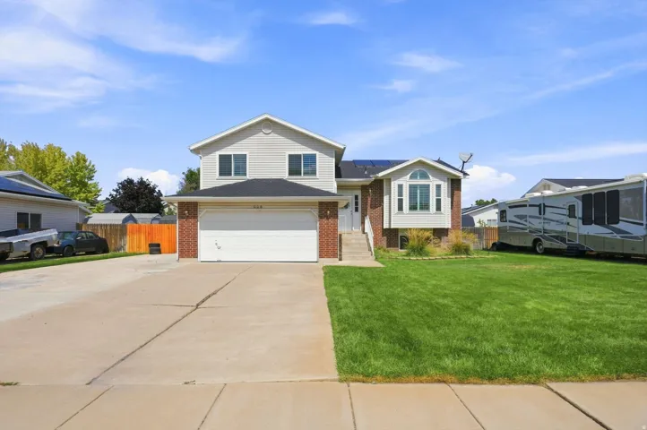 Home front, deep green yard
