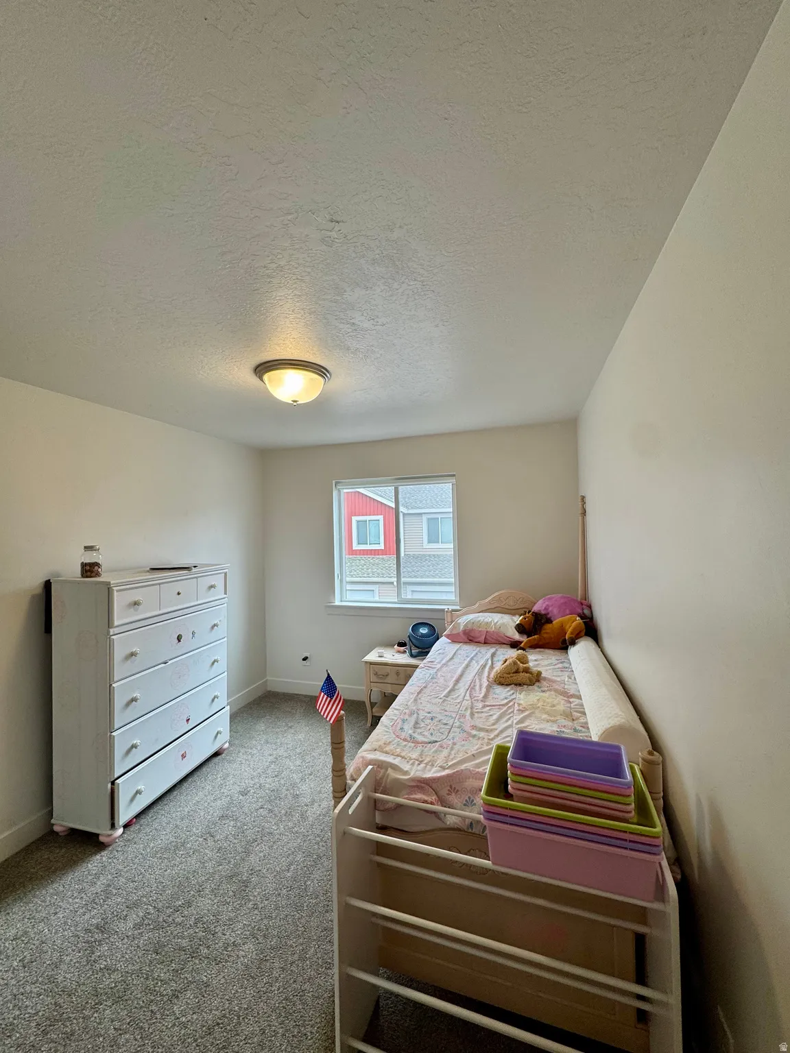 Wall-to-wall carpeting in a neutral tone