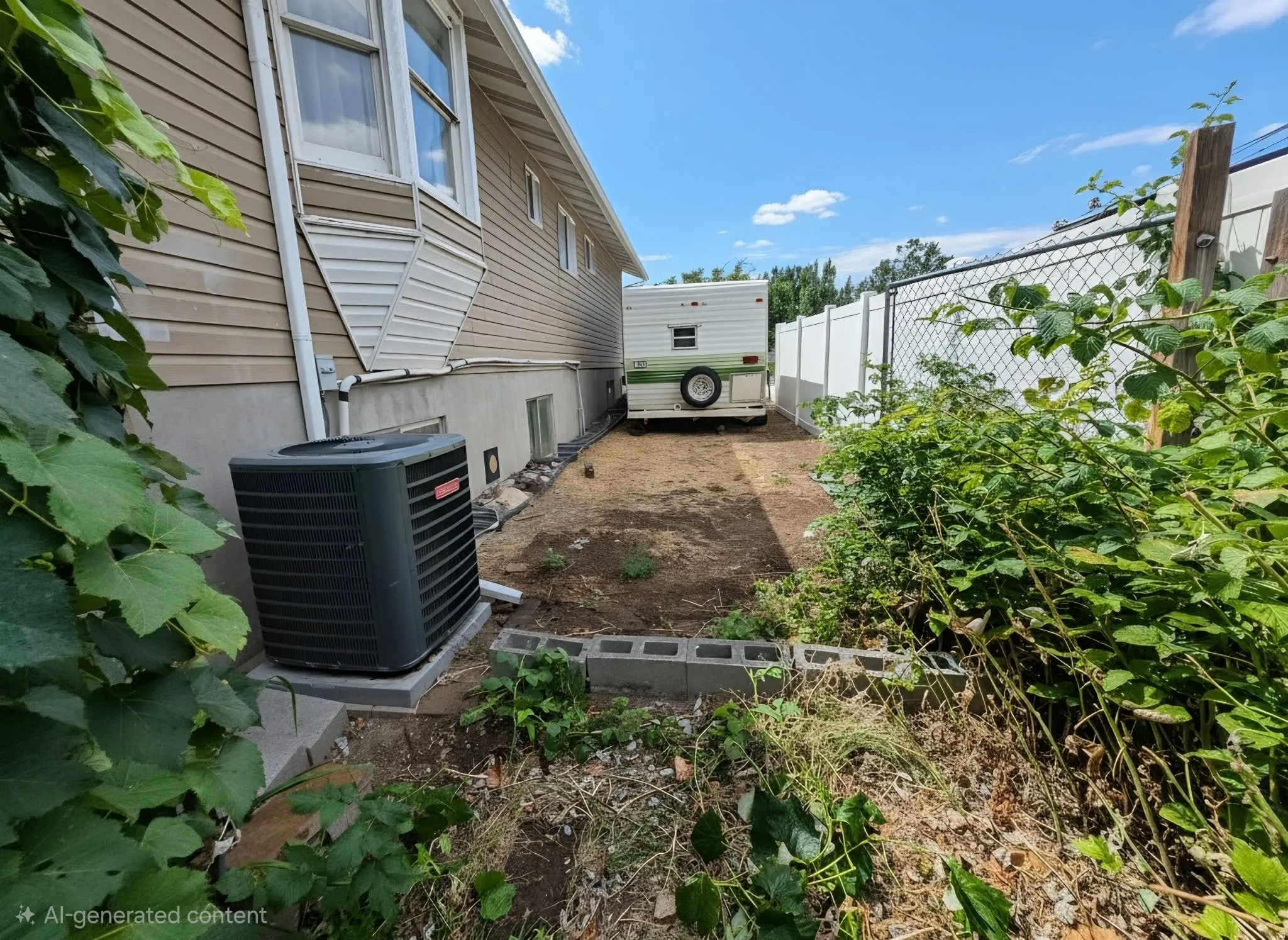 Vinyl siding exterior with a concrete foundation