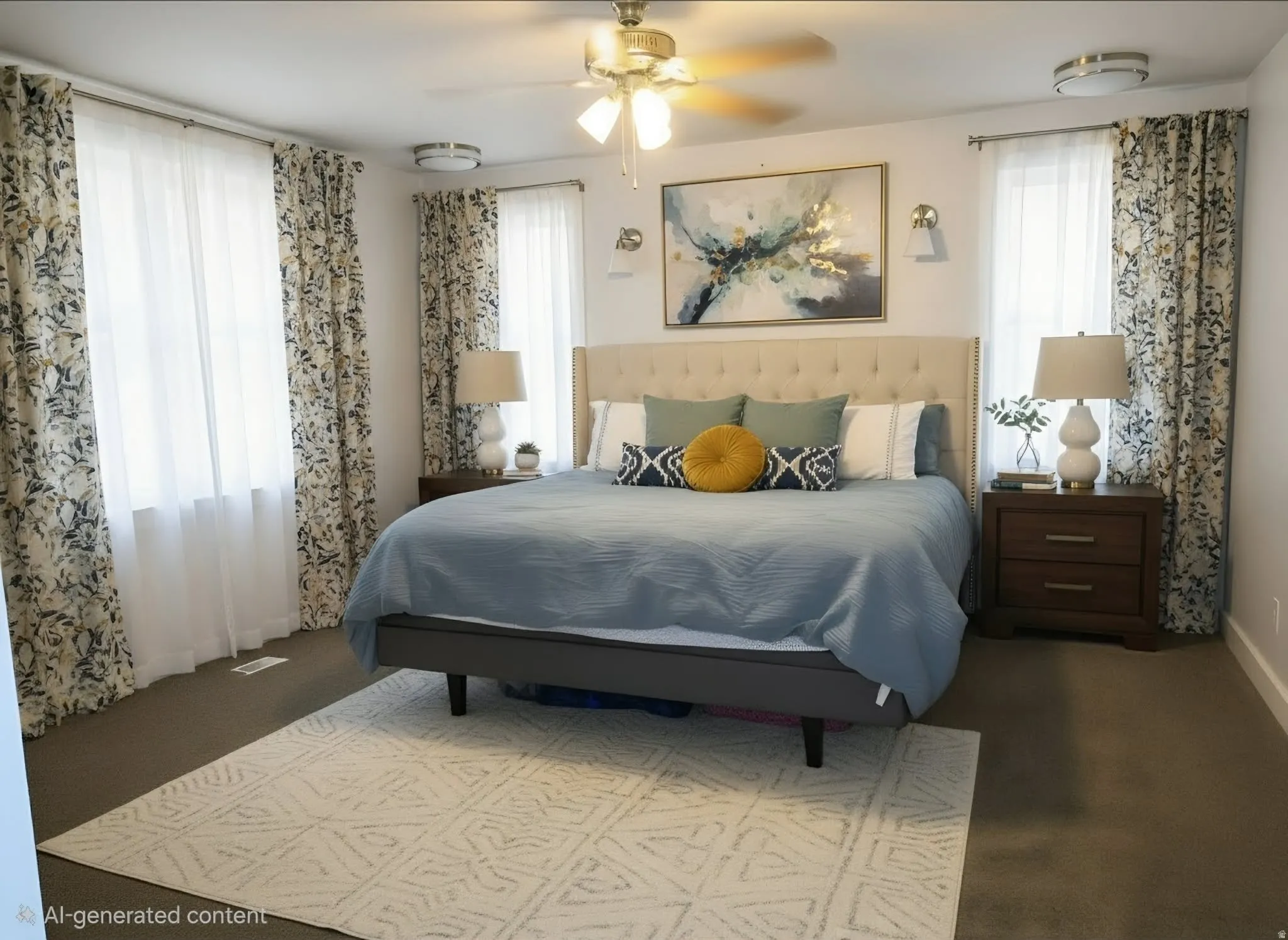 Built-in ceiling fan with light fixture