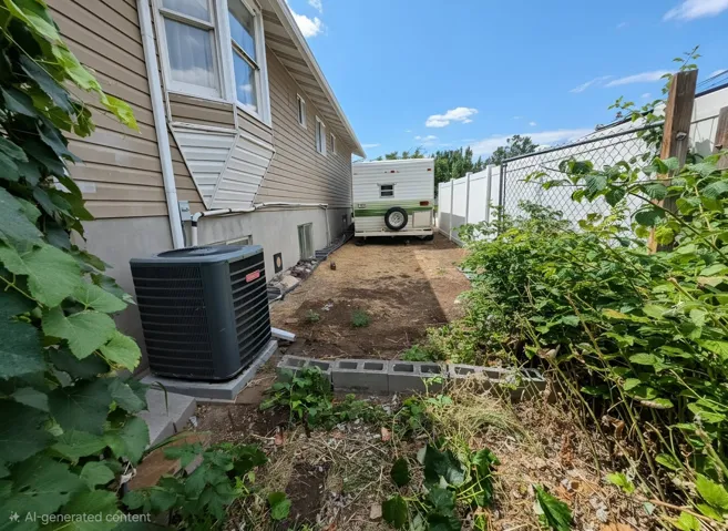 Vinyl siding exterior with a concrete foundation