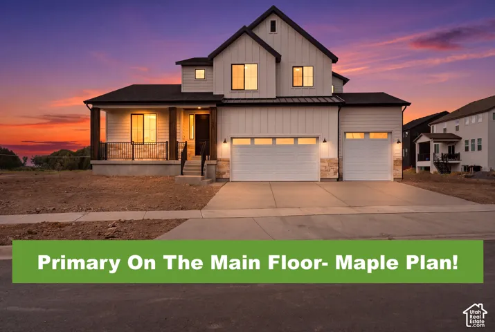 Beautiful Farmhouse Maple Plan has a Primary Bedroom on the Main Floor &  NO BACK YARD NEIGHBORS!