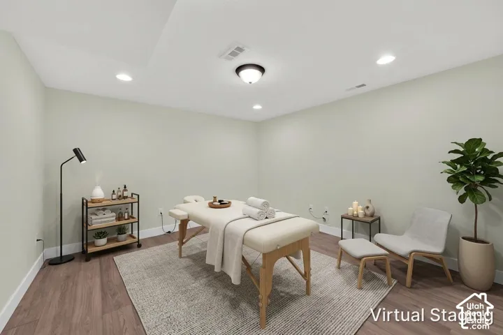 Basement Flex Room - work studio. Virtually Staged
