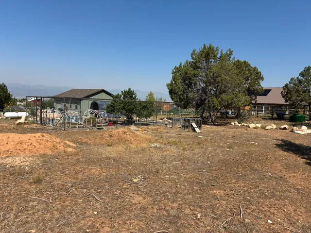 Woodworking Shop and garden area from rear property line