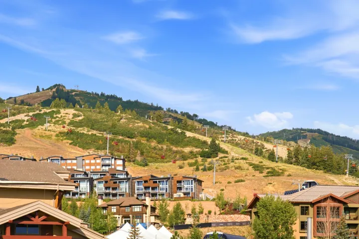 Mountainous terrain with ski lifts
