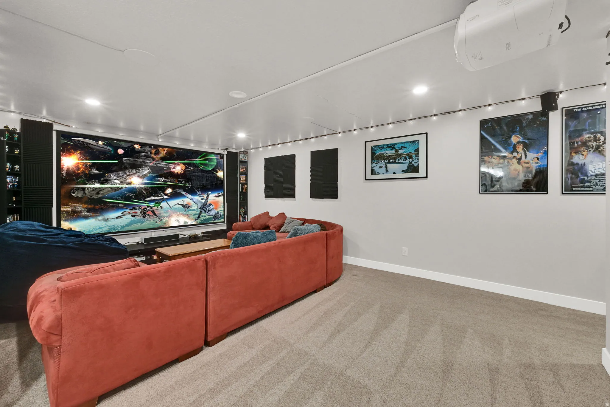 Basement living/media room