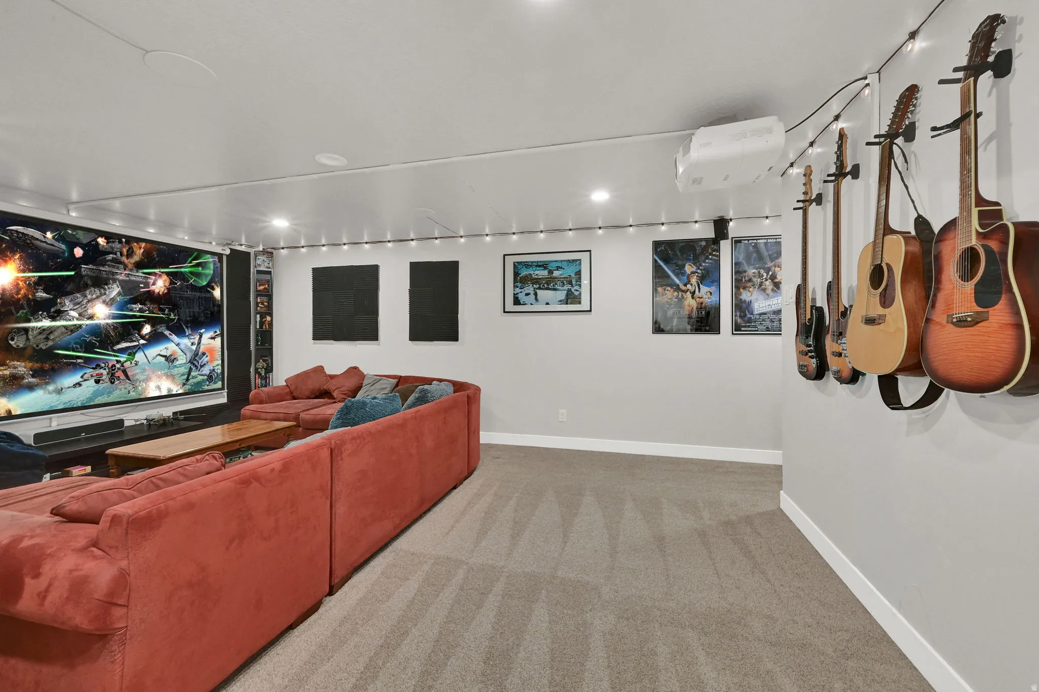 Basement living/media room