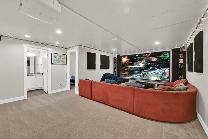 Basement living/media room