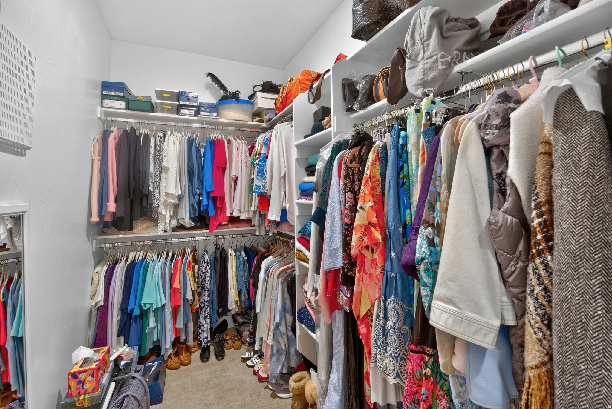 Large walk in closet with ample storage