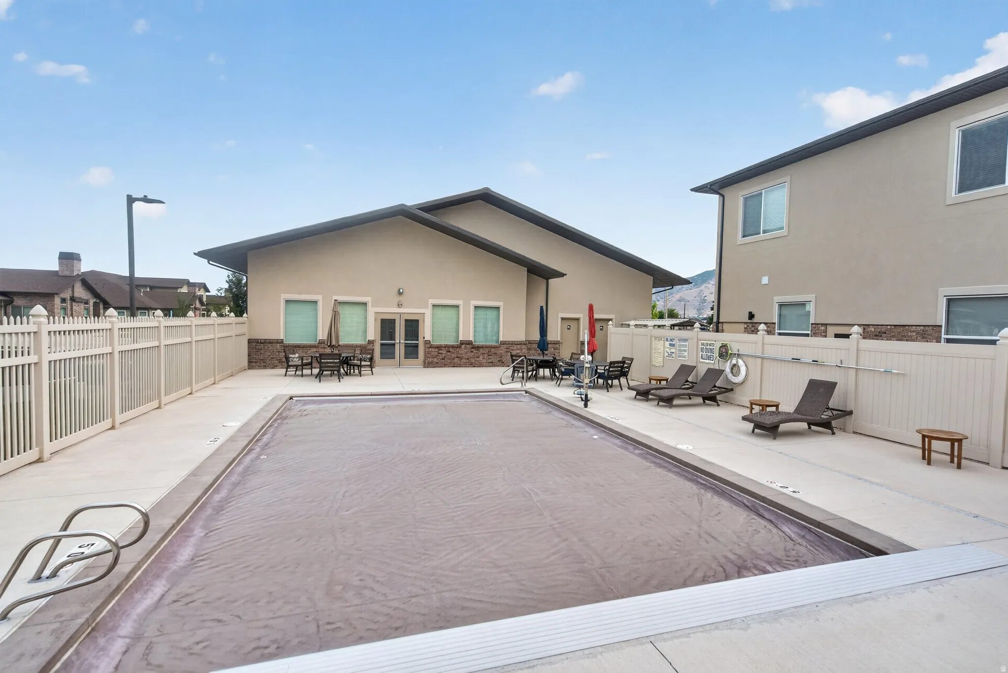 Community pool that offers clubhouse use
