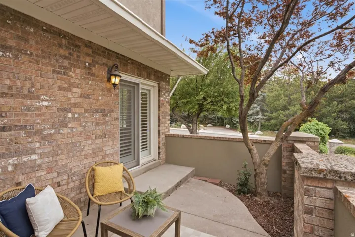 Brick exterior with an outdoor wall lantern