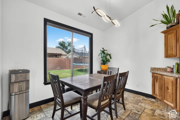 White walls and tile flooring