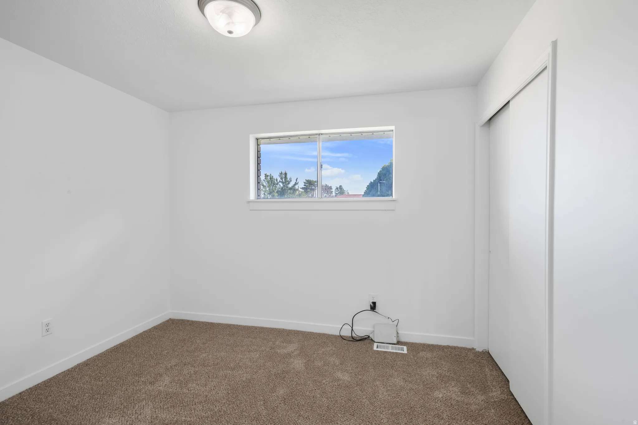Recessed window with white trim