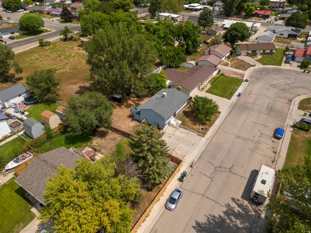 Expansive residential property featuring a gray-roofed structure, concrete driveway, and surrounding mature trees